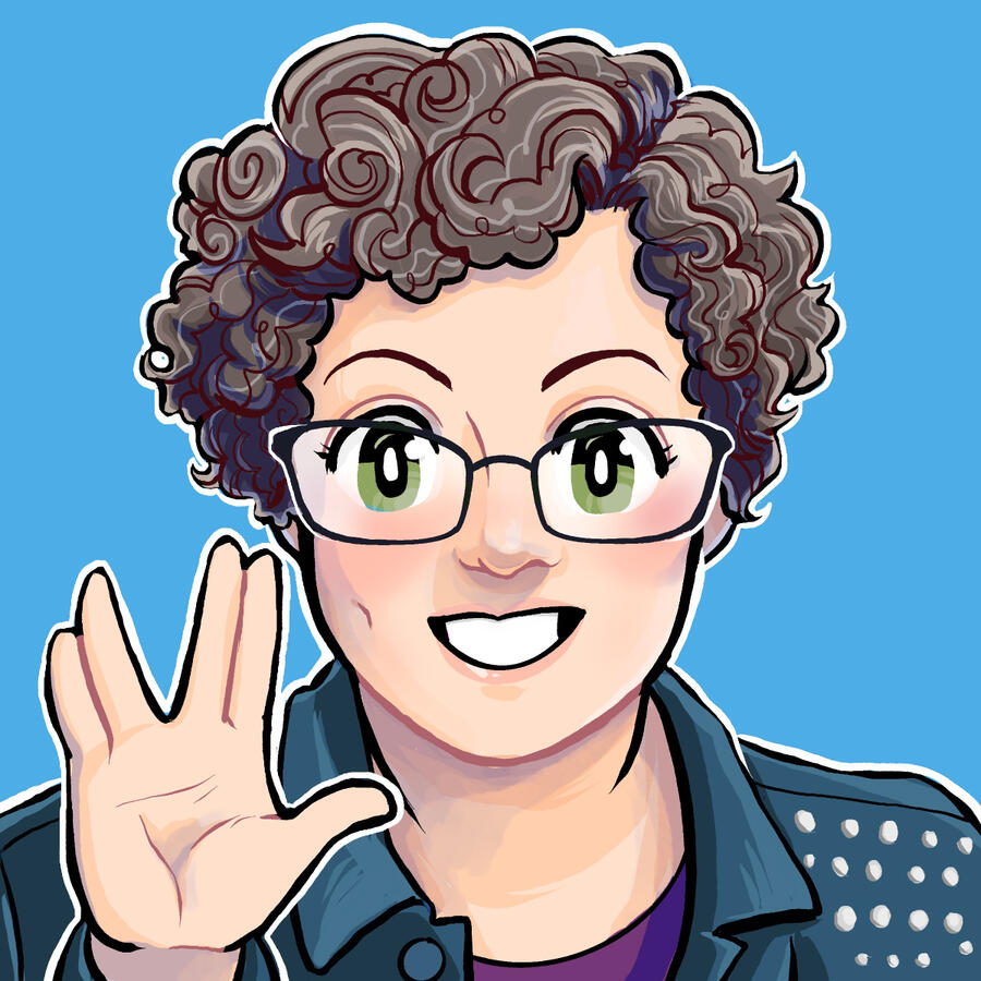 Kellie Evetts giving the Vulcan Salute